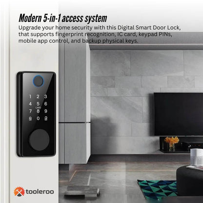 Tooleroo Digital Smart Door Lock Keypad - 5-in-1  Home Entry Security System-2